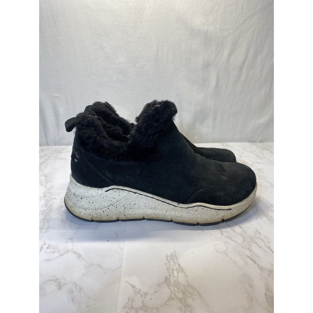 Bionica Black Slip On Faux Fur Lined Upper Suede Leather Sz 7.5M - Picture 2 of 9